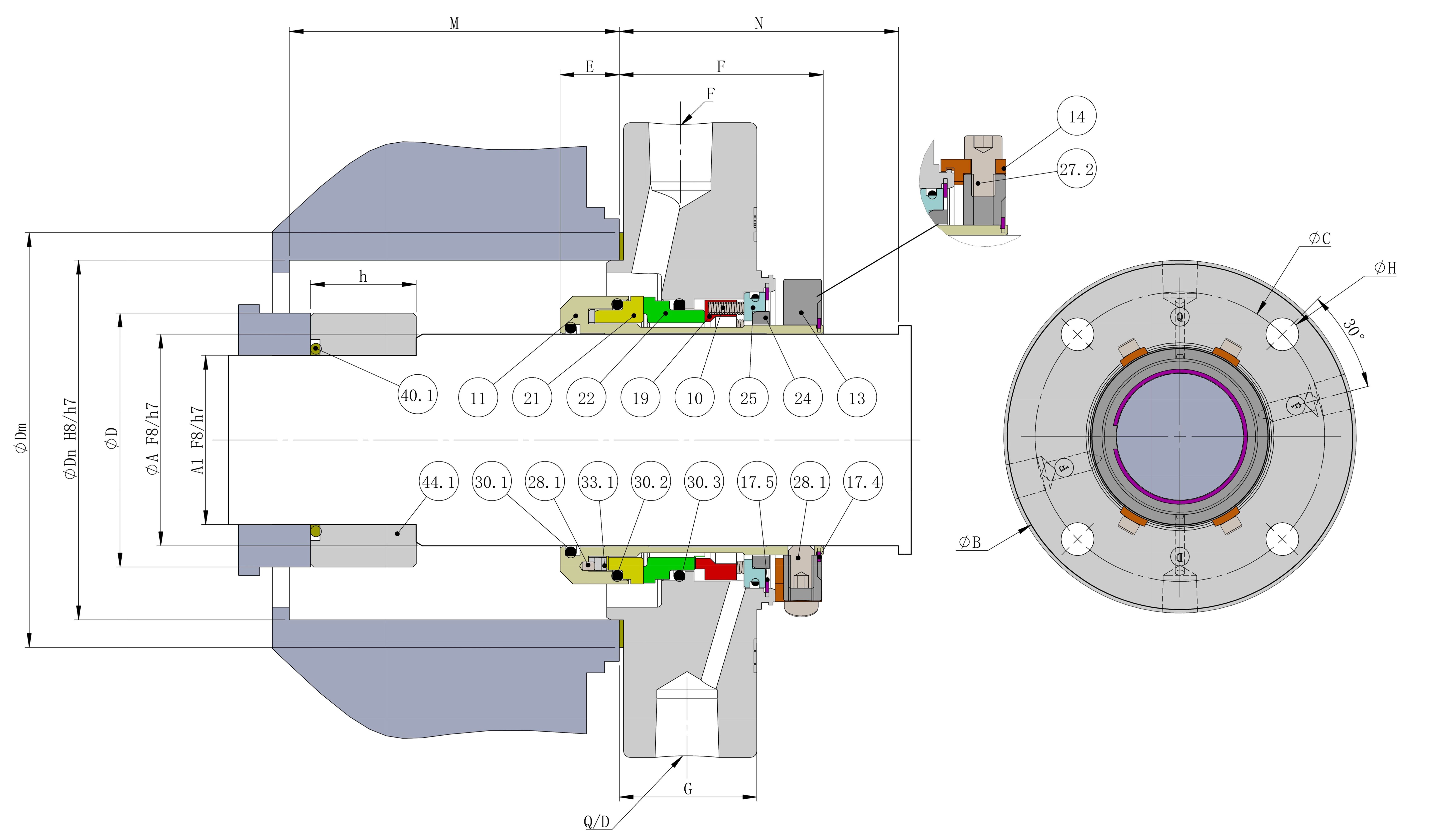 GSMH Single Cartridge Mechanical Seal for Sulzer® APP Pumps